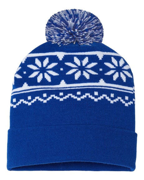 Front view of USA-Made Snowflake Beanie