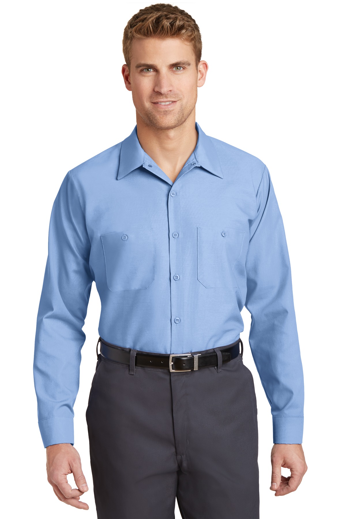 Front view of Long Sleeve Industrial Work Shirt