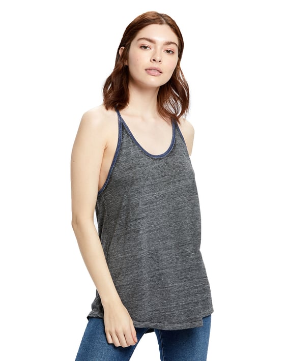 Front view of Ladies’ Burnout Y-Back Ringer Tank