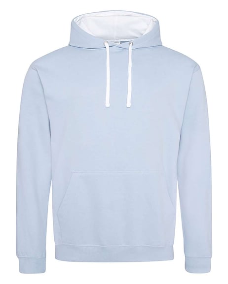 Front view of Midweight Varsity Contrast Hooded Sweatshirt