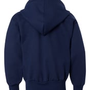 Back view of EcoSmart® Youth Full-Zip Hooded Sweatshirt