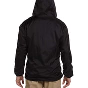 Back view of Fleece Lined Nylon Hooded Jacket