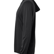 Side view of Momentum Hooded Long Sleeve T-Shirt