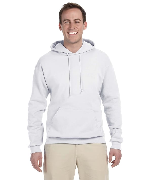 Front view of Adult NuBlend® Fleece Pullover Hooded Sweatshirt