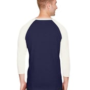 Back view of Adult Ringspun Slub Baseball T-Shirt