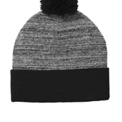 Front view of Heather Pom Pom Beanie