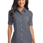 Front view of Ladies Short Sleeve SuperPro Oxford Shirt
