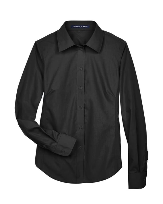 Front view of Women’s Crown Collection® Broadcloth Woven Dress Shirt