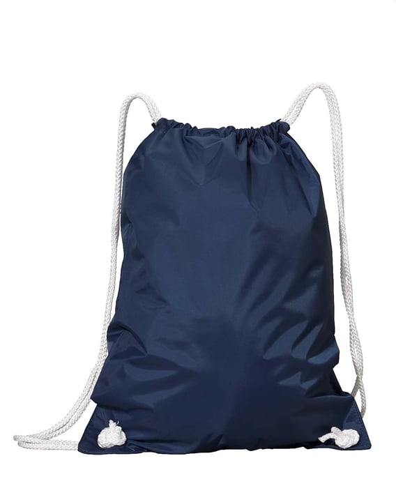 Front view of White Drawstring Backpack