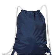 Front view of White Drawstring Backpack