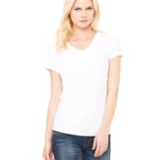 Front view of Ladies’ Jersey Short-Sleeve V-Neck T-Shirt