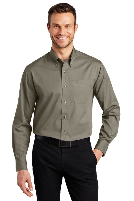 Front view of Tall Long Sleeve Twill Shirt