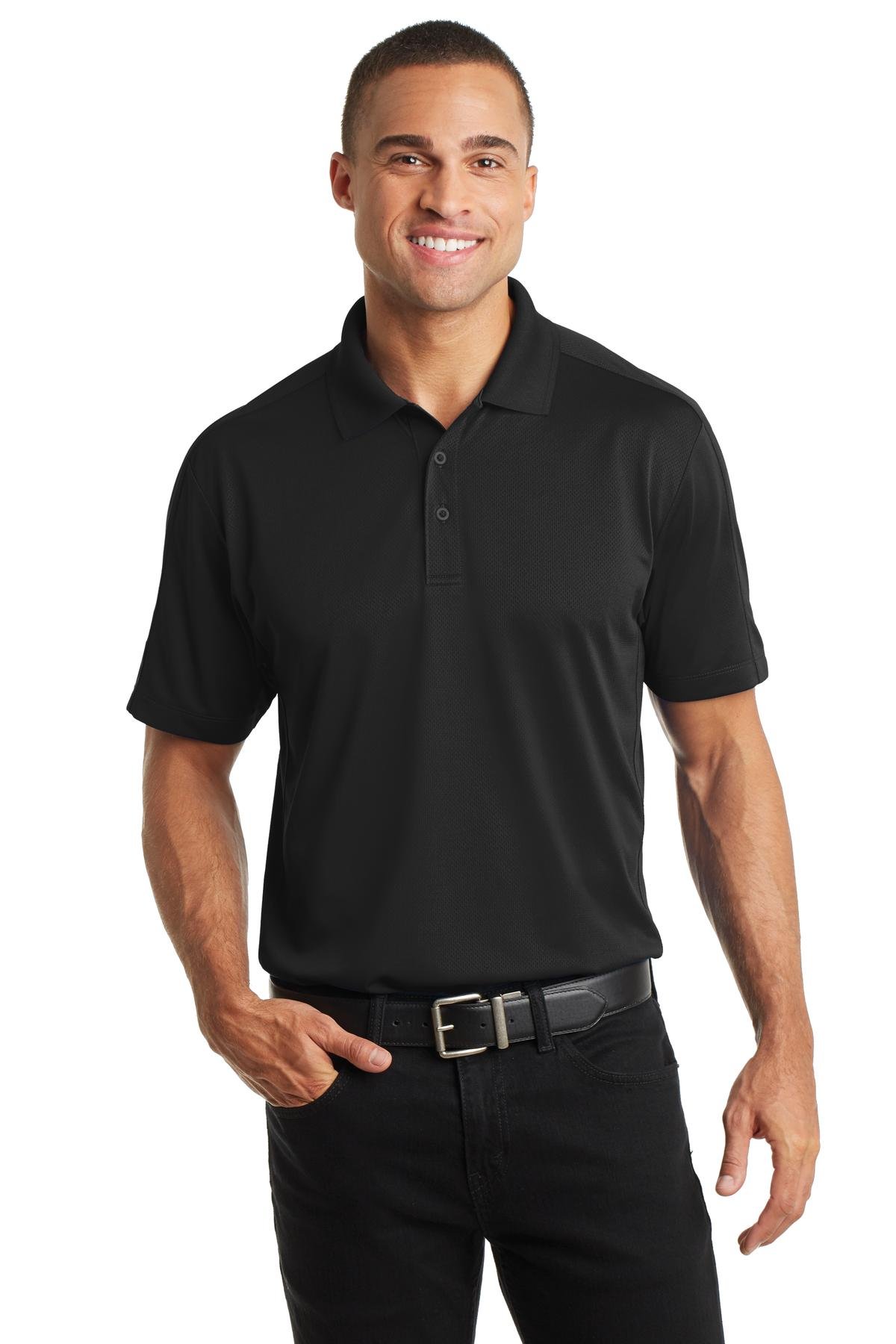 Front view of Diamond Jacquard Polo
