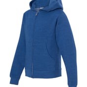 Side view of Youth Midweight Full-Zip Hooded Sweatshirt