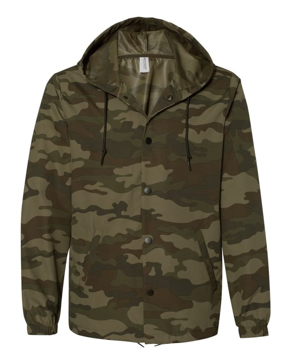 Front view of Water-Resistant Hooded Windbreaker
