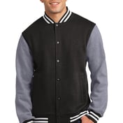 Front view of Fleece Letterman Jacket