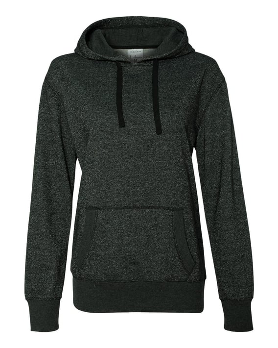 Front view of Women’s Glitter French Terry Hooded Sweatshirt