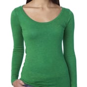 Front view of Ladies’ Triblend Long-Sleeve Scoop