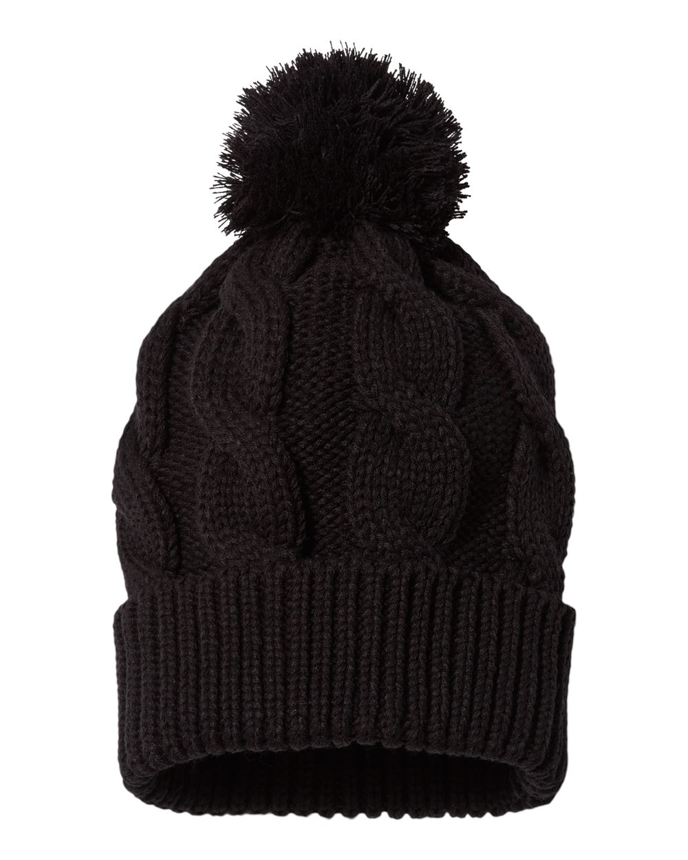 Front view of Chunk Twist Cuffed Beanie