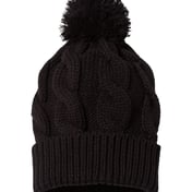 Front view of Chunk Twist Cuffed Beanie