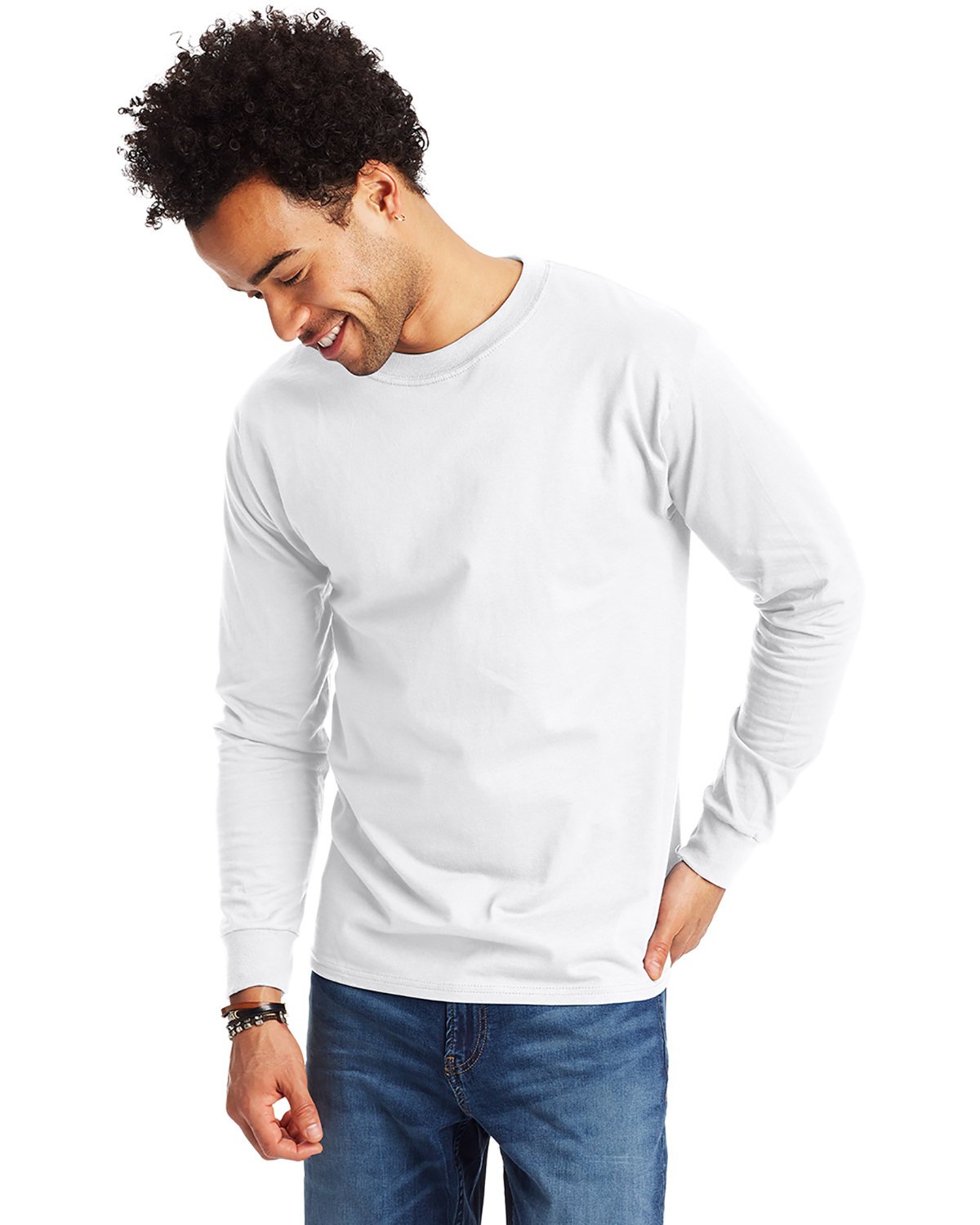 Front view of Adult Long-Sleeve Beefy-T®