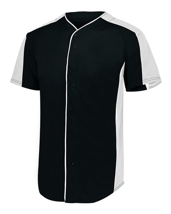 Side view of Full Button Baseball Jersey