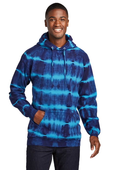 Front view of Allover Stripe Tie-Dye Fleece