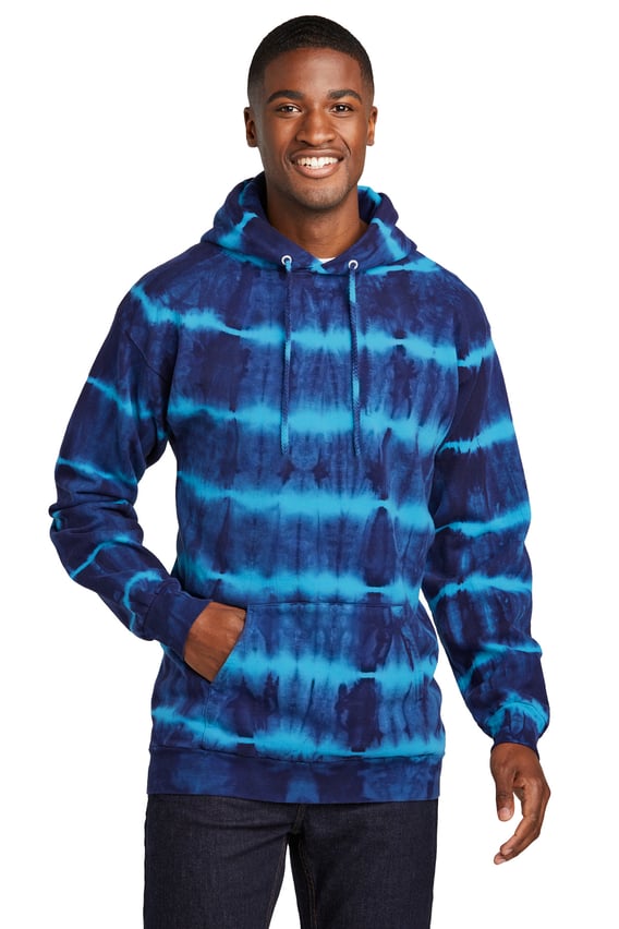 Front view of Allover Stripe Tie-Dye Fleece