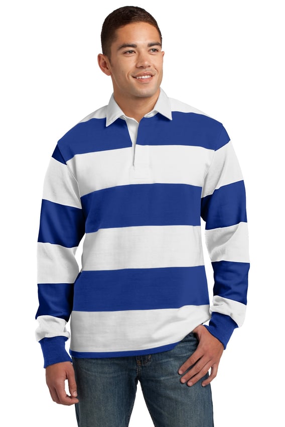 Front view of Classic Long Sleeve Rugby Polo
