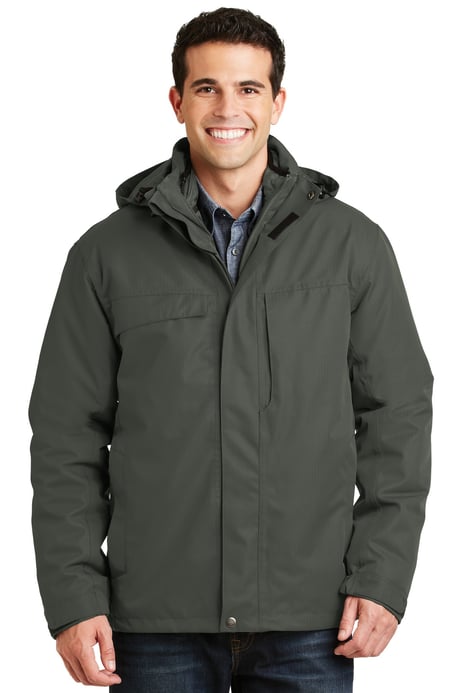 Front view of Herringbone 3-in-1 Parka