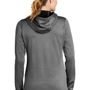 Back view of Ladies PosiCharge ® Sport-Wick ® Heather Fleece Hooded Pullover