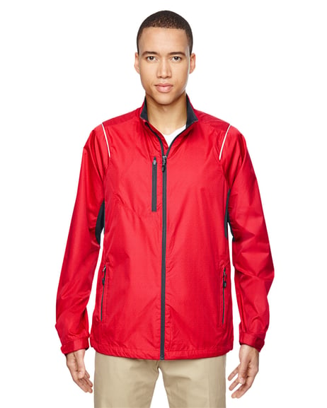 Front view of Men's Sustain Lightweight Recycled Polyester Dobby Jacket With Print