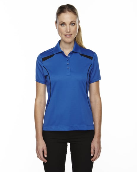 Front view of Ladies' Eperformance' Tempo Recycled Polyester Performance Textured Polo