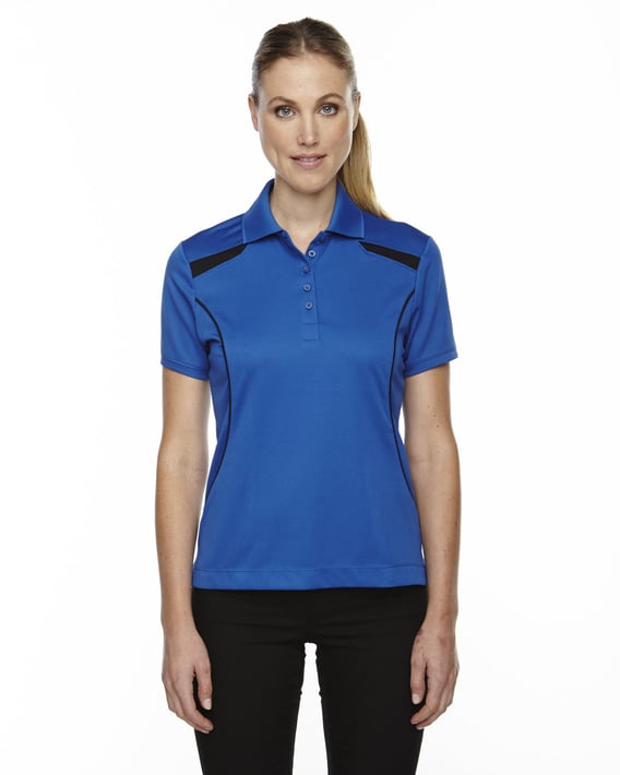 Front view of Ladies’ Eperformance’ Tempo Recycled Polyester Performance Textured Polo