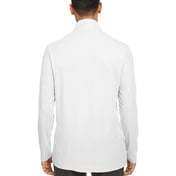 Back view of Fusion ChromaSoft™ Pique Quarter-Zip Pullover