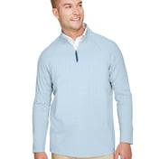 Front view of CrownLux Performance® Men’s Clubhouse Micro-Stripe Quarter-Zip