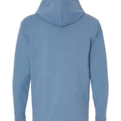 Back view of Garment-Dyed Jersey Hooded Long Sleeve T-Shirt