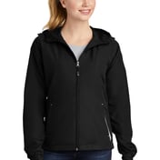 Front view of Women’s Colorblock Hooded Raglan Jacket