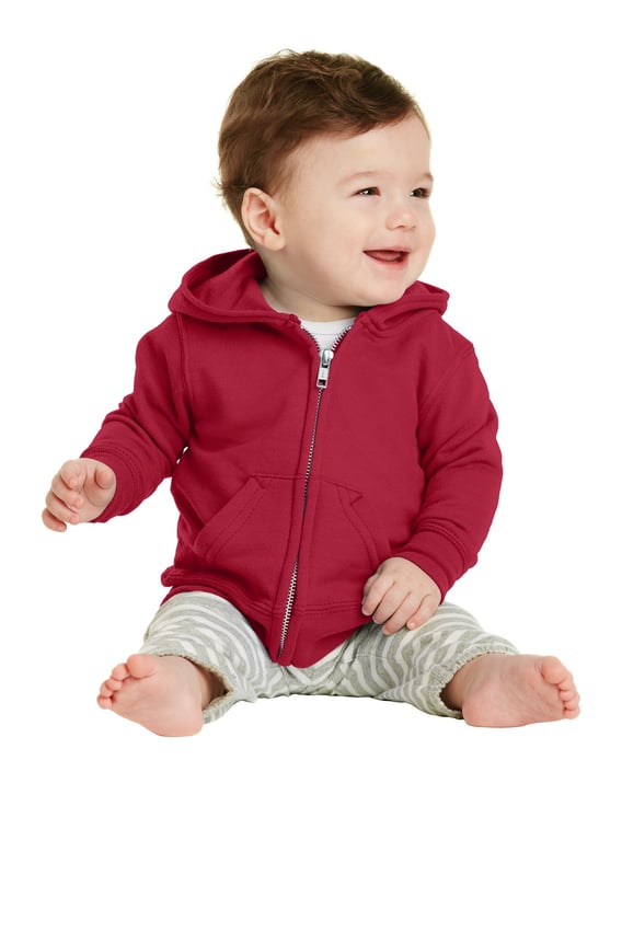 Front view of Infant Core Fleece Full-Zip Hooded Sweatshirt