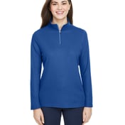Front view of Ladies’ Fusion ChromaSoft Pique Quarter-Zip