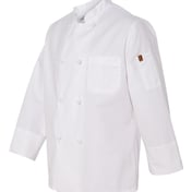 Side view of Eight Knot Button Chef Coat With Thermometer Pocket