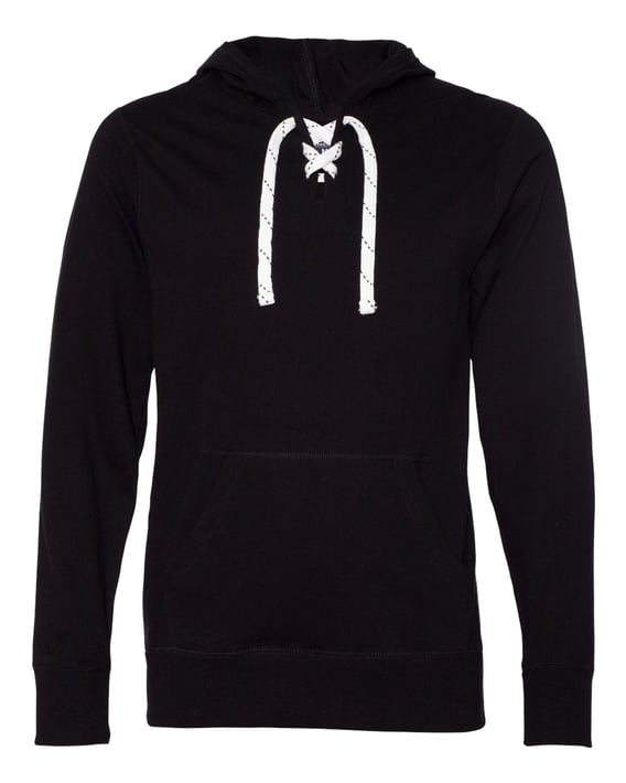 Front view of Jersey Sport Lace Hooded Pullover