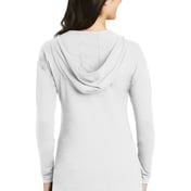 Back view of Ladies Tri-Blend Performance Pullover Hoodie Tee