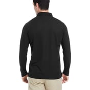 Back view of Fusion ChromaSoft™ Long Sleeve Pique Polo