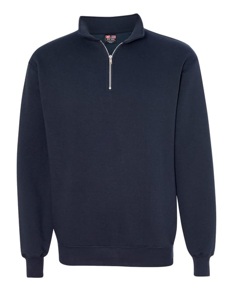 Front view of USA-Made Quarter-Zip Pullover Sweatshirt
