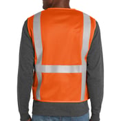 Back view of ANSI 107 Class 2 Mesh Six-Pocket Zippered Vest