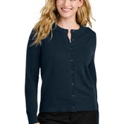 Front view of Women’s Easy Care Crewneck Cardigan Sweater