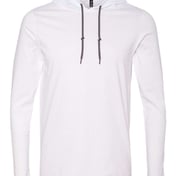 Front view of Softstyle® Lightweight Hooded Long Sleeve T-Shirt