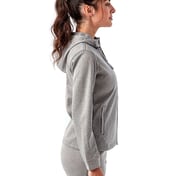 Side view of Womens Spun Dyed Full-Zip Hooded Sweatshirt