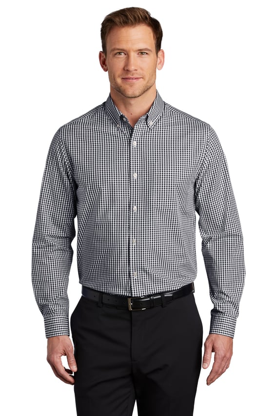 Front view of Broadcloth Gingham Easy Care Shirt